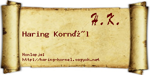 Haring Kornél névjegykártya
